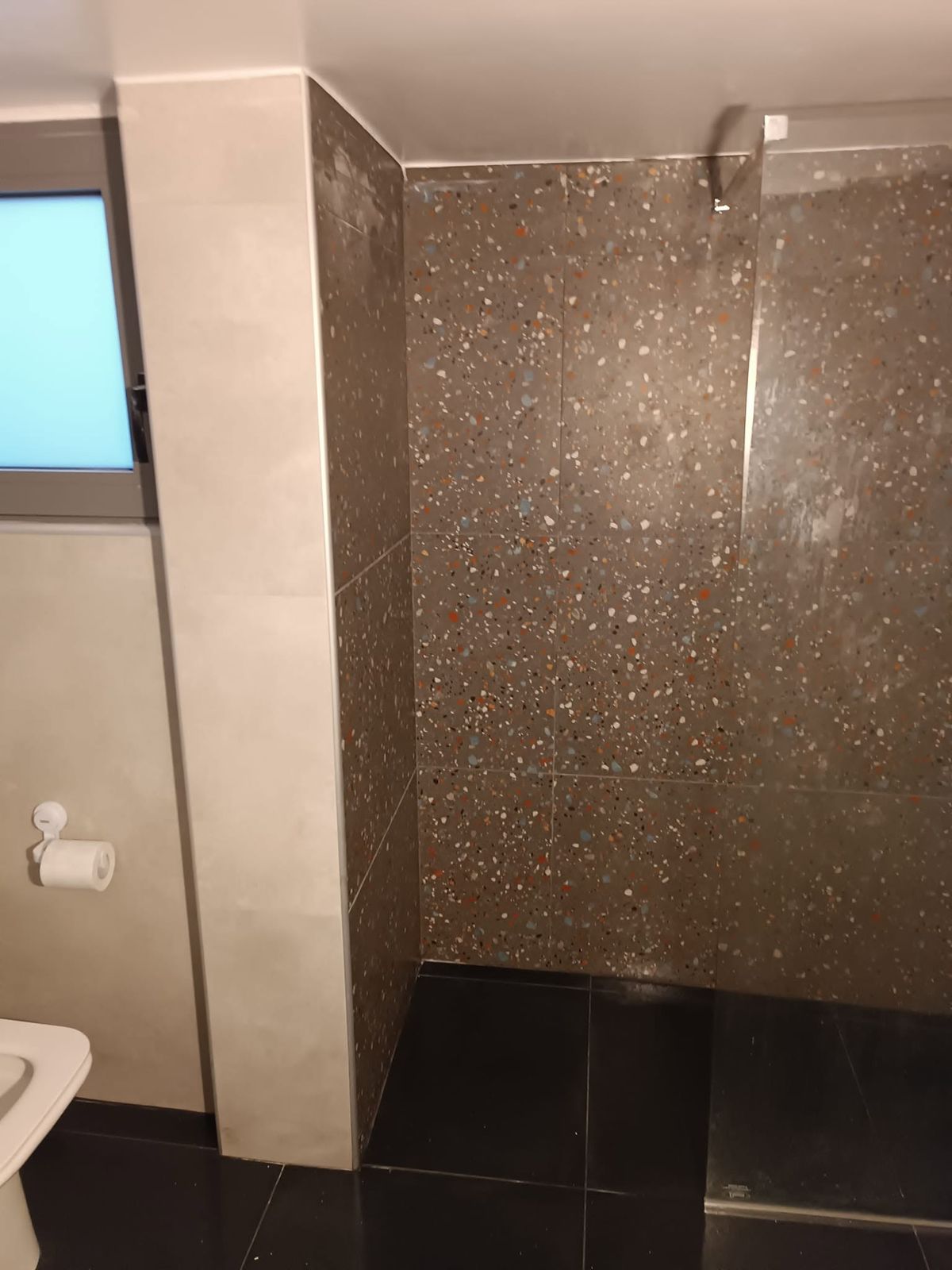 The new wall and floor tiles