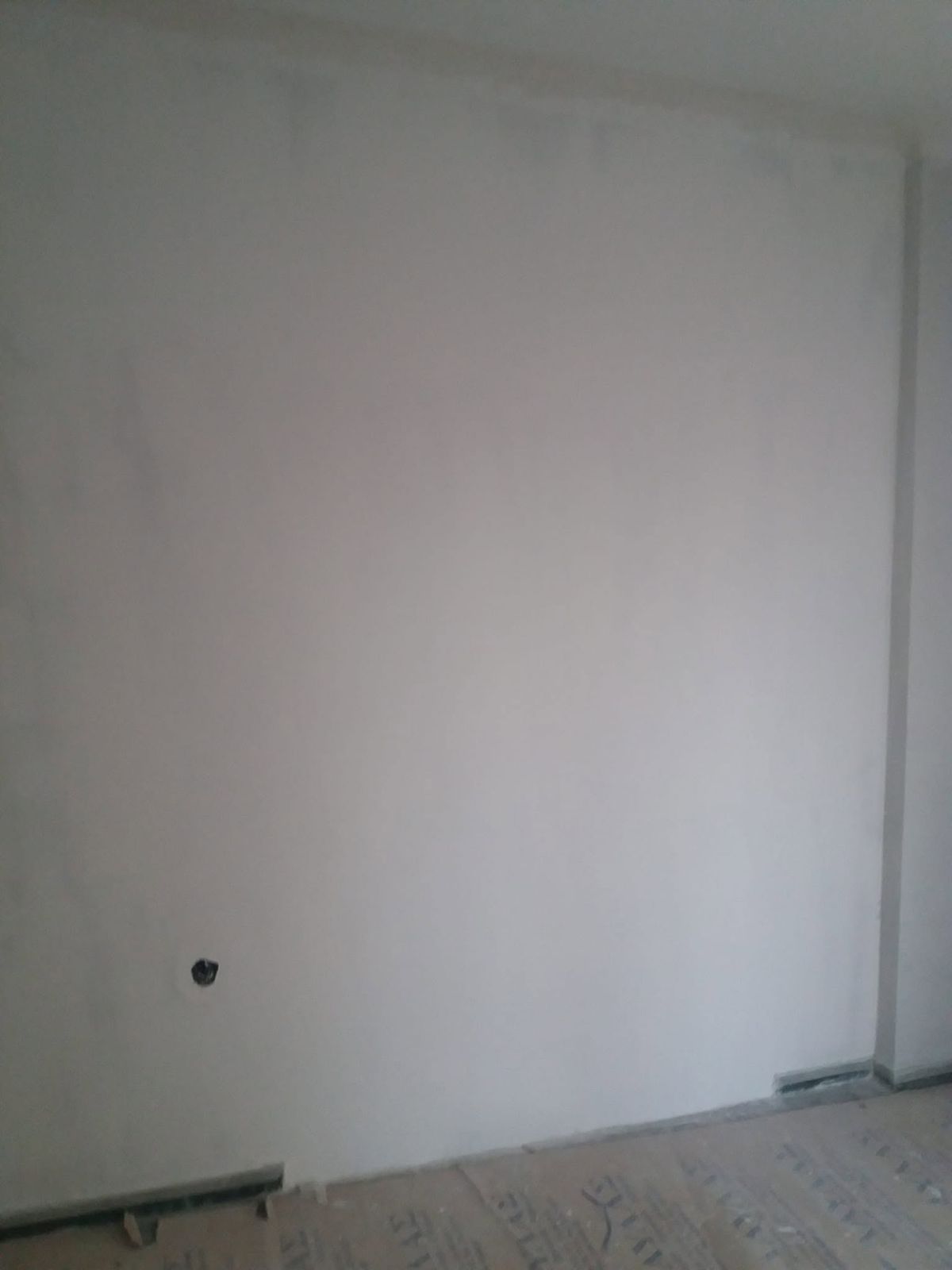 The painted wall, with no sign of the opening