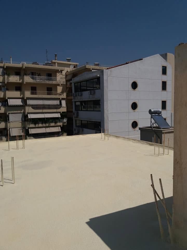 The roof with the new screed dried
