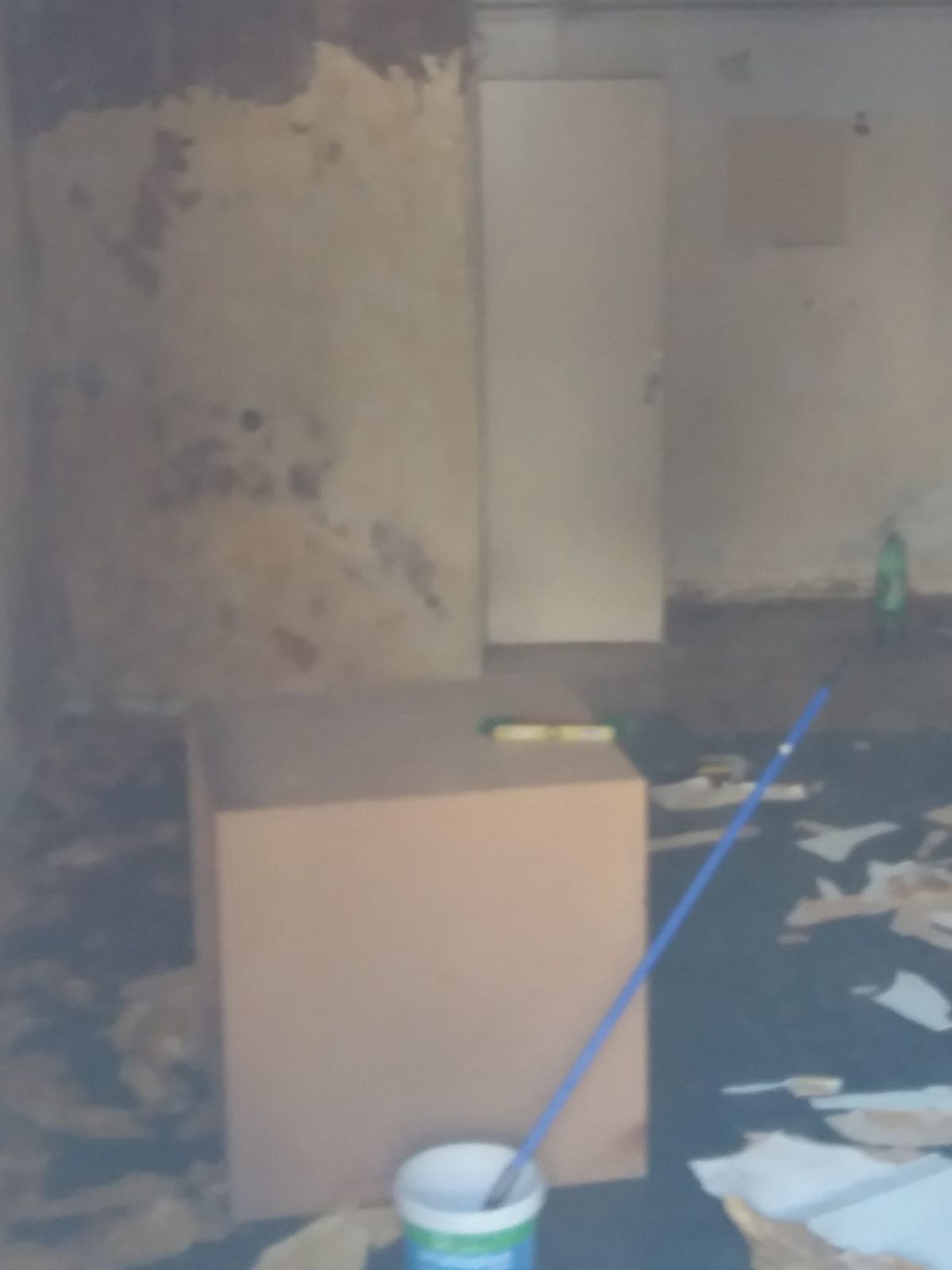 Φλούδες από το παλιό χρώμα στο δάπεδο
